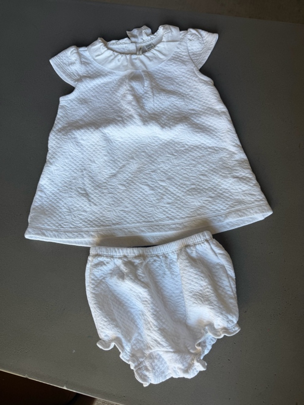 Janie and Jack White Quilted Dress with Matching Bloomers
